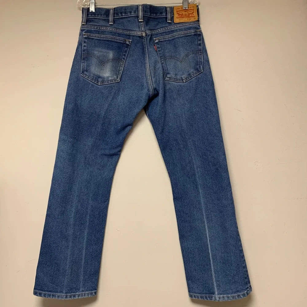 Levi's 517 Bootcut Jeans Mens 32x30 Blue Medium Wash Excellent Western Denim